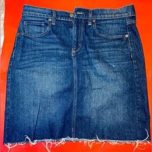 LOFT Denim Skirt with‎ Fringe